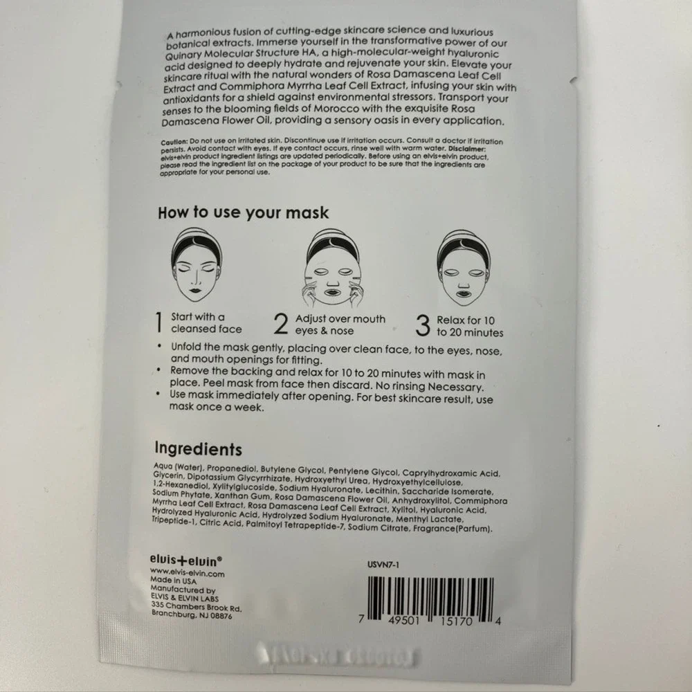 Elvis+Elvin Rosetta Revitalizing Treatment Mask 2 pack New‎ Hydrating Skincare